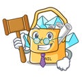 Judge mail bag character on table front Royalty Free Stock Photo