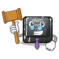 Judge num lock on a keyboard mascot
