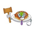 Judge okonomiyaki is served on cartoon plate Royalty Free Stock Photo