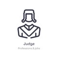 judge outline icon. isolated line vector illustration from professions & jobs collection. editable thin stroke judge icon on white