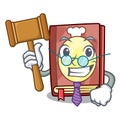 Judge recipe book on the mascot shelf Royalty Free Stock Photo