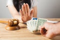 Judge refuses to take a bribe Royalty Free Stock Photo