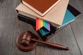 Judge`s gavel and books Royalty Free Stock Photo