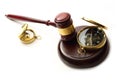 Judge's gavel and compass