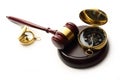 Judge's gavel and compass