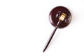 Judge`s Gavel over white background