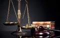 Judge`s gavel and scale of justice.Legal office.