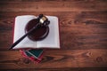 Judge`s gavel on top of stack of books Royalty Free Stock Photo
