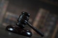 Judge`s mallet. The criminal law. Royalty Free Stock Photo