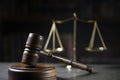 Judge`s mallet. The criminal law. Royalty Free Stock Photo