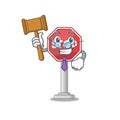 Judge sign stop isolated with the cartoon