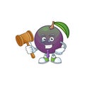 Judge star apple character in cartoon mascot