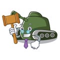 Judge tank mascot cartoon style Royalty Free Stock Photo
