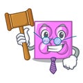 Judge toy brick mascot cartoon Royalty Free Stock Photo