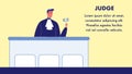 Judge Vector Web Banner Template with Text Space