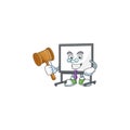 Judge white board cartoon on white background Royalty Free Stock Photo