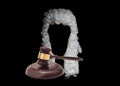 Judge wig end judge gavel Royalty Free Stock Photo