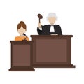 Judge and witness on podium Royalty Free Stock Photo