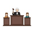 Judge with witness on podium Royalty Free Stock Photo