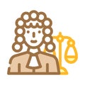 Judge woman job color icon vector illustration Royalty Free Stock Photo