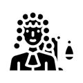 Judge woman job glyph icon vector illustration Royalty Free Stock Photo