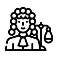 Judge woman job line icon vector illustration Royalty Free Stock Photo
