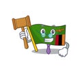 Judge zambia character flag in drawer mascot
