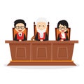 Judges Court Hearing Illustration Prosecutor Legal