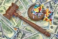 Judges Gavel And Drugs On The Dollar Cash Background Royalty Free Stock Photo