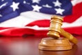 Judges gavel with flag Royalty Free Stock Photo