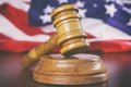 Judges gavel with flag Royalty Free Stock Photo