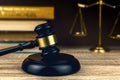 Judges gavel and scales Royalty Free Stock Photo