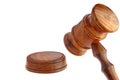 Judges or Presiding Officer or Auctioneers Hardwood Gavel Royalty Free Stock Photo