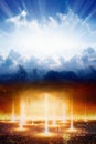 Judgment day, heaven and hell, good and evil, light and darkness Royalty Free Stock Photo