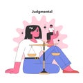 Judgmental Personality trait. . Flat vector