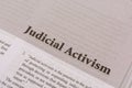 Judicial Activism print on a paper as a headline Royalty Free Stock Photo