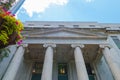 Judicial court building white marble and pillars. Royalty Free Stock Photo