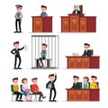 Judicial System Icons Set Royalty Free Stock Photo