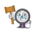 A judicious judge of pressure gauge caricature concept wearing glasses