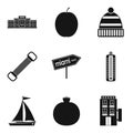 Judiciousness icons set, simple style Royalty Free Stock Photo