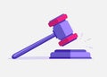 Judje hammer icon law gavel. Auction court hammer bid authority concept symbol