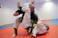 Judo action - submission technique Royalty Free Stock Photo