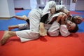 Judo action - submission technique Royalty Free Stock Photo