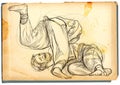 Judo - an full sized hand drawn illustration