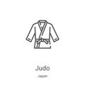 judo icon vector from japan collection. Thin line judo outline icon vector illustration. Linear symbol for use on web and mobile