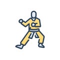 Color illustration icon for Judo, taekwondo and sport