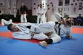 Judo lesson - submission technique Royalty Free Stock Photo