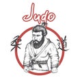 Judo logo with judoka