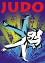 Judo poster. Vector. Royalty Free Stock Photo