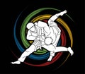 Judo sport action cartoon graphic